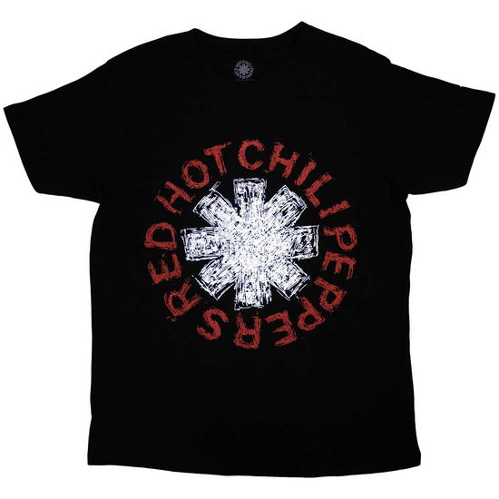 Cover for Red Hot Chili Peppers · Red Hot Chili Peppers Unisex T-Shirt: Scribble Asterisk (Black) (T-shirt)