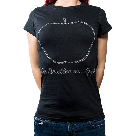Cover for The Beatles · The Beatles Ladies T-Shirt: On Apple Crystals (Embellished) (T-shirt) [size S] [Black - Ladies edition]