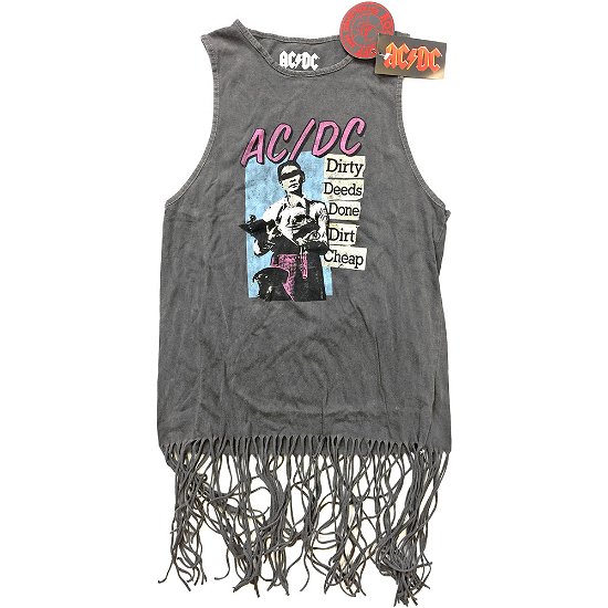 Cover for AC/DC · AC/DC Ladies Tassel Dress: Dirty Deeds Done Dirt Cheap (CLOTHES) [size S] [Grey - Ladies edition]
