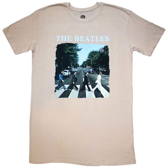 Cover for The Beatles · The Beatles Ladies T-Shirt Dress: Abbey Road &amp; Logo (Sand) (XX-Small) (CLOTHES) [size XXS] (2024)