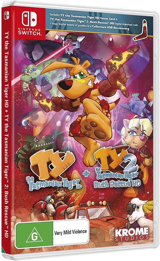 Cover for Nighthawk Interactive · Ty The Tasmanian Tiger Hd + Ty The Tasmanian Tiger (SWITCH)