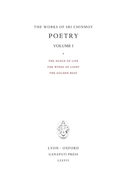 Cover for Sri Chinmoy · Poetry I (Gebundenes Buch) (2016)