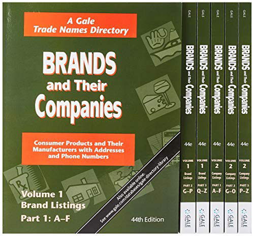 Cover for Gale Research Inc · Brands and Their Companies 2 volume set in 6 parts (Paperback Book) (2020)