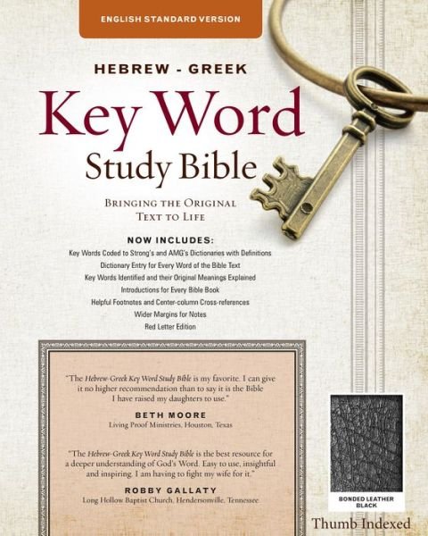 Cover for Dr. Spiros Zodhiates · The Hebrew-Greek Key Word Study Bible ESV Edition, Black Bonded Leather Thumb Indexed (Leather Book) (2017)