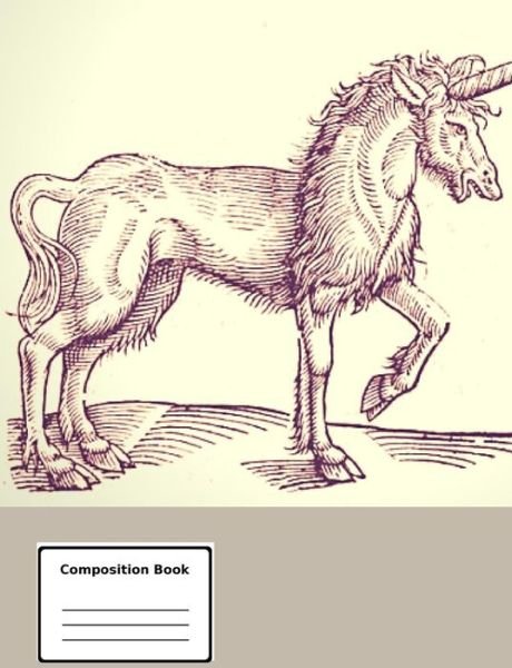 Unicorn Composition Notebook Vintage Style, Wide Ruled 202 Pages 7_44x9_69 - Amy - Livros - CreateSpace Independent Publishing Platf - 9781985614062 - 16 de fevereiro de 2018