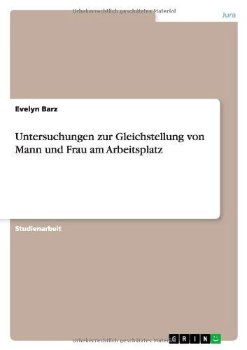 Cover for Barz · Untersuchungen zur Gleichstellung (Book) [German edition] (2010)