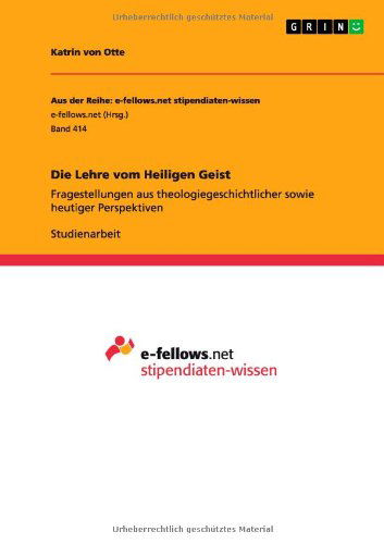 Cover for Otte · Die Lehre vom Heiligen Geist (Book) [German edition] (2012)
