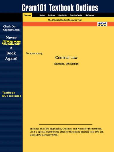 Cover for 7th Edition Samaha · Studyguide for Criminal Law by Samaha, Isbn 9780534563585 (Taschenbuch) (2007)