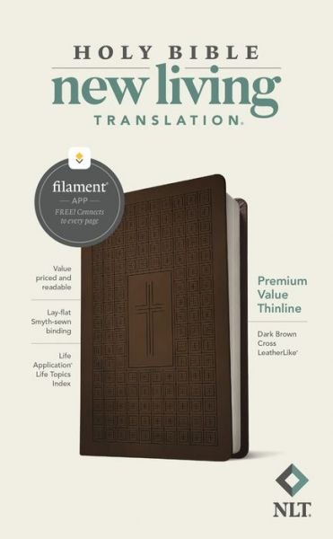 Cover for Tyndale · NLT Premium Value Thinline Bible, Filament Edition, Brown (Læderbog) (2021)