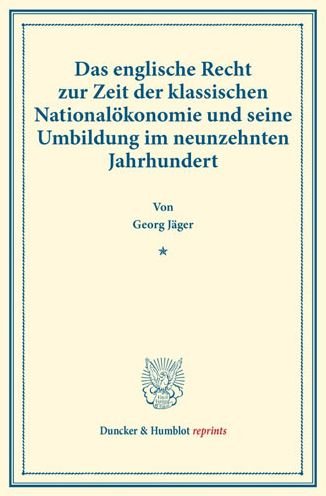 Cover for Jäger · Das englische Recht zur Zeit der (Book) (2017)