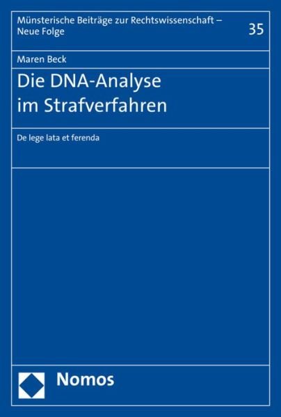 Cover for Beck · Die DNA-Analyse im Strafverfahren (Bok) (2015)