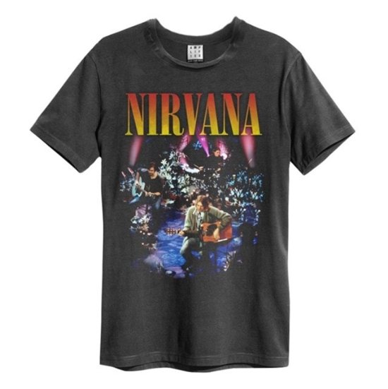 Nirvana Live In New York Amplified Vintage Charcoal X Large T Shirt - Nirvana - Produtos - AMPLIFIED - 5054488394064 - 5 de maio de 2022