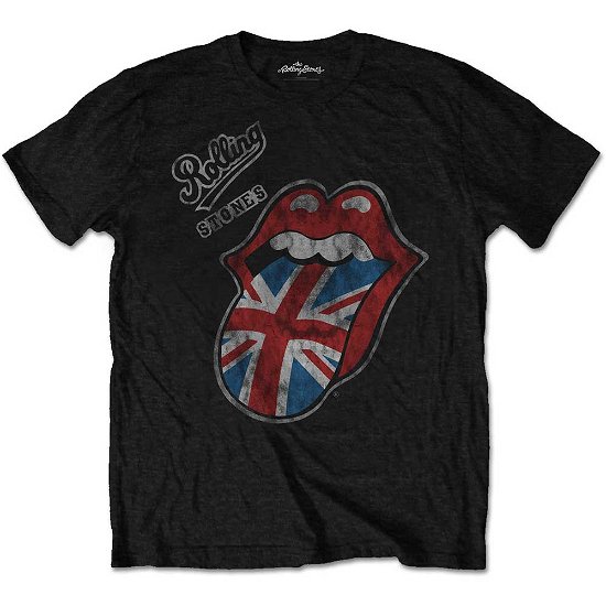 Cover for The Rolling Stones · The Rolling Stones Unisex T-Shirt: Vintage British Tongue (Soft Hand Inks / Retail Pack) (T-shirt) [size S] [Black - Unisex edition]