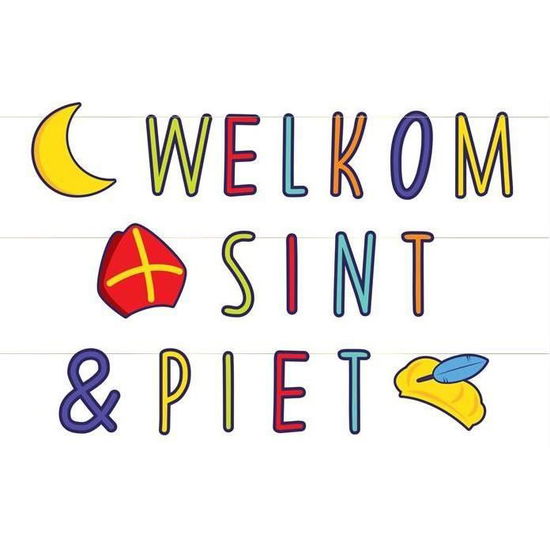 Letterslinger Welkom Sint & Piet 285cm - Haza Witbaard - Koopwaar -  - 8711319477064 - 