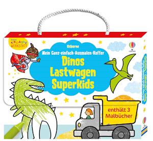 Cover for Kleine Kreativ-Werkstatt – Mein Ganz-einfach-Ausmalen-Koffer: Dinos, Lastwagen, Superkids (Book) (2025)