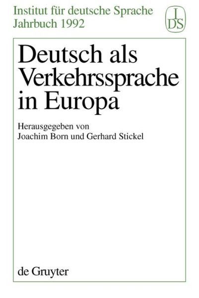 Cover for Joachin Born · Deutscsh Als Verkehrssprache in Europa (Taschenbuch) (1993)