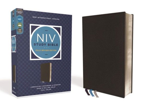 Cover for Kenneth L. Barker · NIV Study Bible, Fully Revised Edition, Genuine Leather, Calfskin, Black, Red Letter, Comfort Print (Book) (2020)