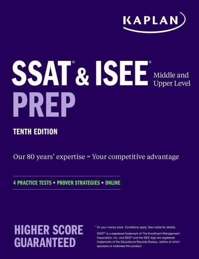 Cover for Kaplan Test Prep · SSAT &amp; ISEE Middle &amp; Upper Level Prep: 4 Practice Tests + Proven Strategies + Online - Kaplan Test Prep (Paperback Book) [Tenth edition] (2021)