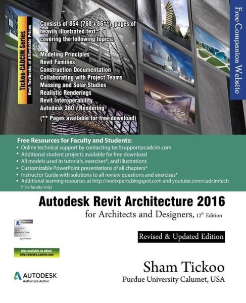 Cover for Prof Sham Tickoo Purdue Univ · Autodesk Revit Architecture 2016 for Architects and Designers, 12th Edition (Pocketbok) (2015)