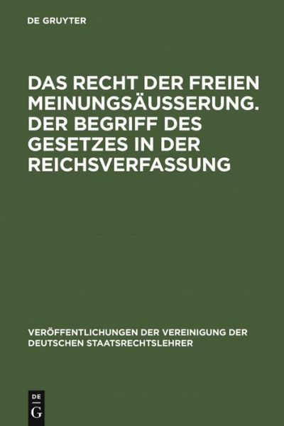 Cover for Karl Rothenb Cher · Das Recht der freien Meinungsäußerung. (Book) (1975)