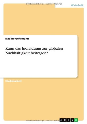 Cover for Gehrmann · Kann das Individuum zur global (Bok) [German edition] (2013)