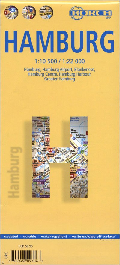 Borch GmbH · Hamburg (lamineret), Borch City Map 1:10.500/1:22.000 (Hardcover bog) (2017)