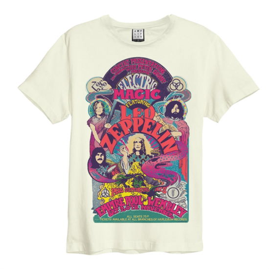Led Zeppelin Electric Magic Amplified Vintage White XX Large T Shirt - Led Zeppelin - Produtos - AMPLIFIED - 5054488486066 -