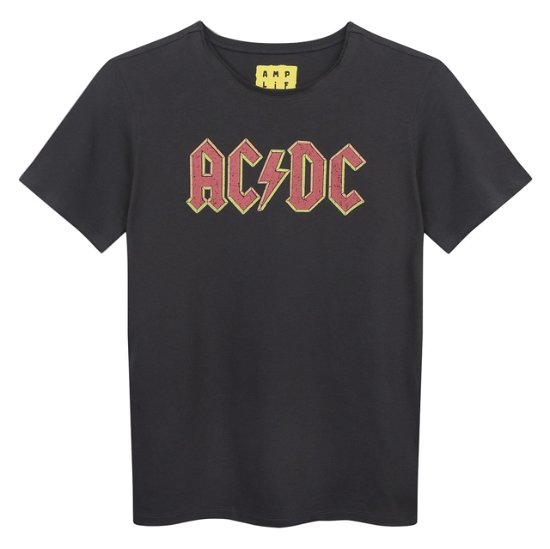 AC/DC - Logo Amplified Vintage Charcoal Kids T-Shirt 5/6 Years - AC/DC - Produtos - AMPLIFIED - 5054488840066 - 1 de dezembro de 2023