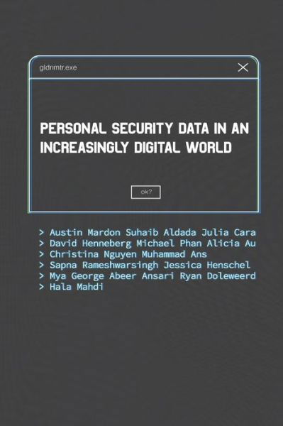 Cover for Austin Mardon · Personal Security Data in an Increasingly Digital World (Book) (2023)