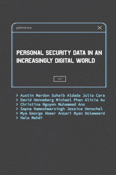 Cover for Austin Mardon · Personal Security Data in an Increasingly Digital World (Bok) (2023)