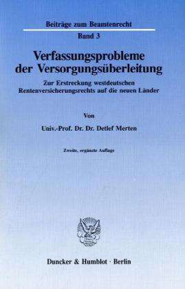 Cover for Merten · Verfassungsprobleme der Versorgu (Book) (1994)