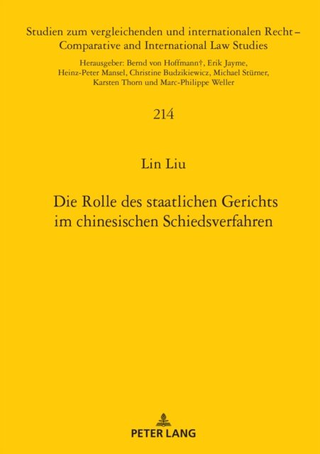Cover for Lin Liu · Die Rolle Des Staatlichen Gerichts Im Chinesischen Schiedsverfahren : 214 (Innbunden bok) (2024)