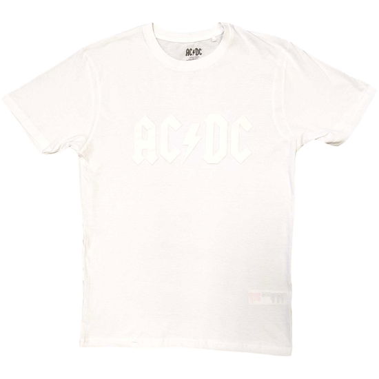 AC/DC Unisex Hi-Build T-Shirt: Logo (White-On-White) - AC/DC - Fanituote -  - 5056561072067 - 