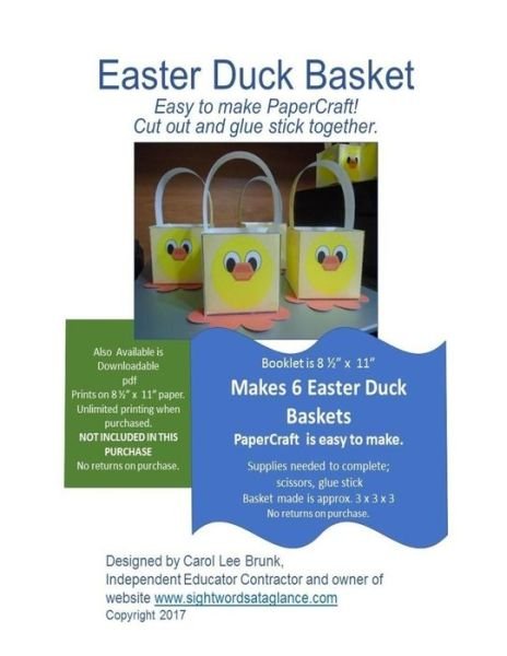 Cover for Carol Lee Brunk · Easter Duck Basket PaperCraft (Paperback Bog) (2017)