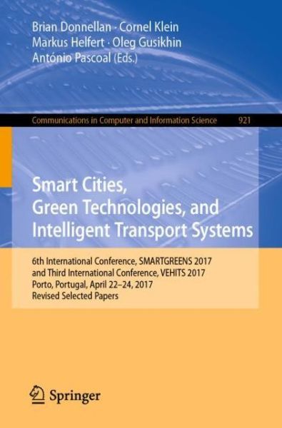 Cover for Smart Cities Green Technologies and Intelligent Transport Systems (Book) [1st ed. 2019 edition] (2018)
