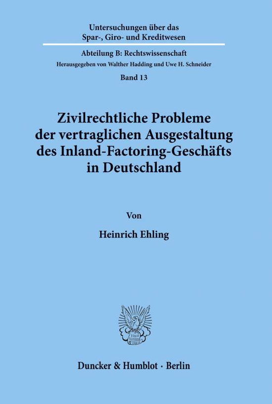 Cover for Ehling · Zivilrechtliche Probleme der ver (Book) (1977)