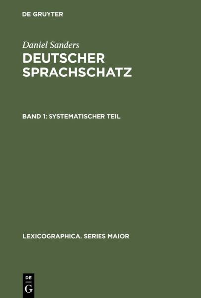 Cover for Daniel Sanders · Systematischer Teil (Inbunden Bok) (1985)