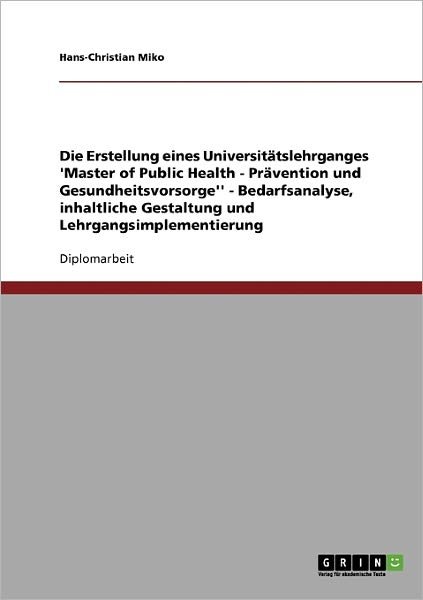 Cover for Miko · Die Erstellung eines Universitätsl (Book) [German edition] (2007)