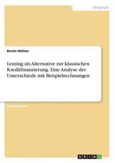 Cover for Hefner · Leasing als Alternative zur klas (Book) (2017)