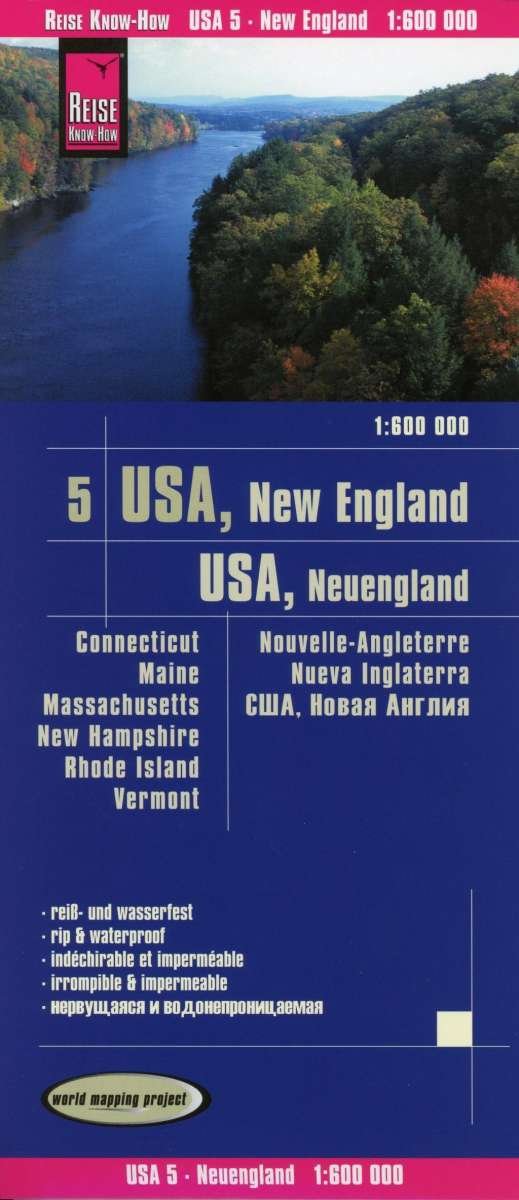 Cover for Reise Know-How · USA 5 New England (1:600.000): Connecticut, Maine, Massachusetts, New Hampshire, Rhode Island, Vermont (Landkart) (2017)