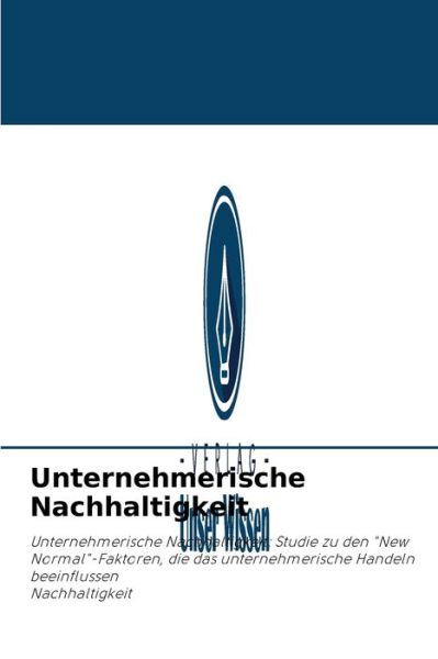 Cover for Mba Wongsunopparat · Unternehmerische Nachhaltigkeit (Paperback Book) (2021)