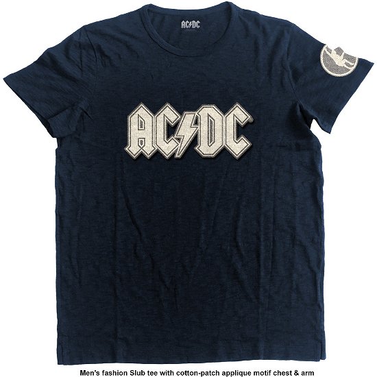 AC/DC Unisex Applique T-Shirt: Logo & Angus - AC/DC - Koopwaar - Perryscope - 5055979985068 - 