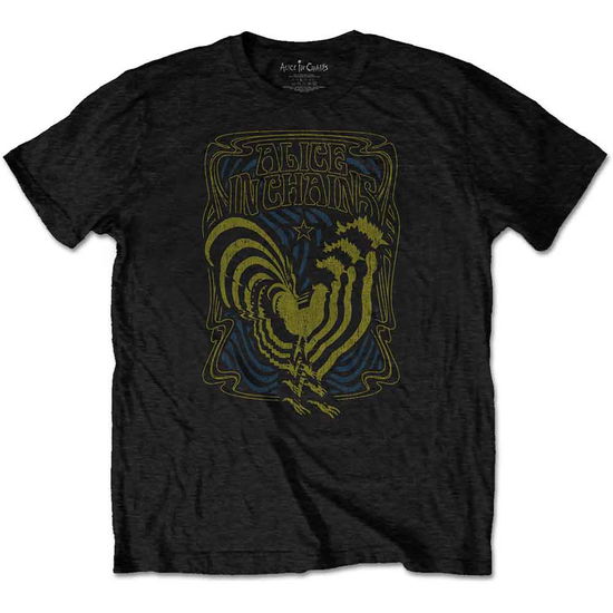 Cover for Alice In Chains · Alice in Chains Unisex T-Shirt: Psychedelic Rooster (T-shirt) [size L] [Black - Unisex edition]