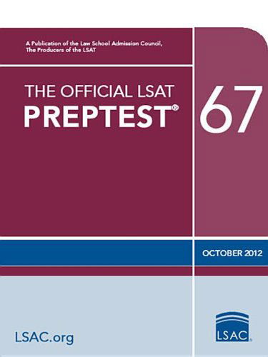 Cover for Law School Admission Council · The Official Lsat Preptest 67: (Oct. 2012 Lsat) (Paperback Book) [Oct. 2012 Lsat edition] (2012)