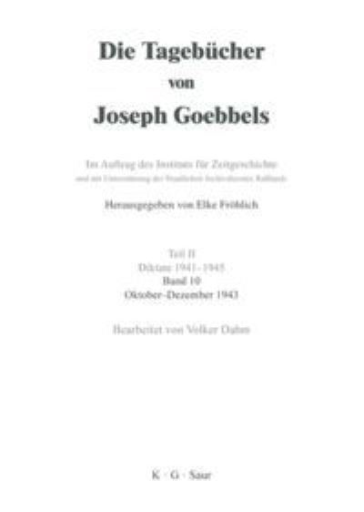 Cover for Volker Dahm · Oktober - Dezember 1943 (Book) [German edition] (1994)