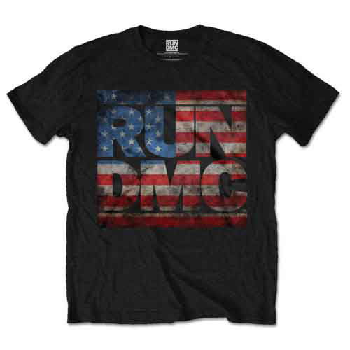 Cover for Run DMC · Run DMC Unisex T-Shirt: Americana Logo (Black) (T-shirt) [size M] [Black - Unisex edition] (2015)