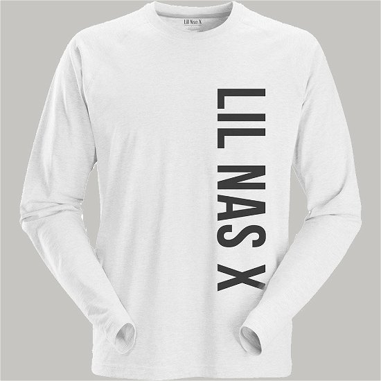 Cover for Lil Nas X · Lil Nas X Unisex Long Sleeve T-Shirt: Vertical Text (Klær) [size M] [White - Unisex edition]