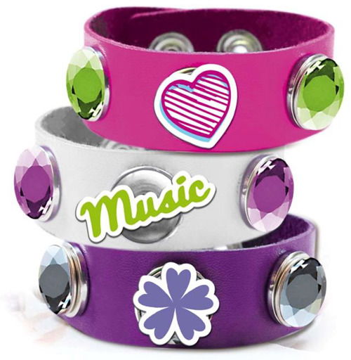 Violetta - V-bracelet Click And Charm - Braccialetto Slap Bianco / Rosa / Viola - Violetta - Mercancía -  - 8002879010069 - 