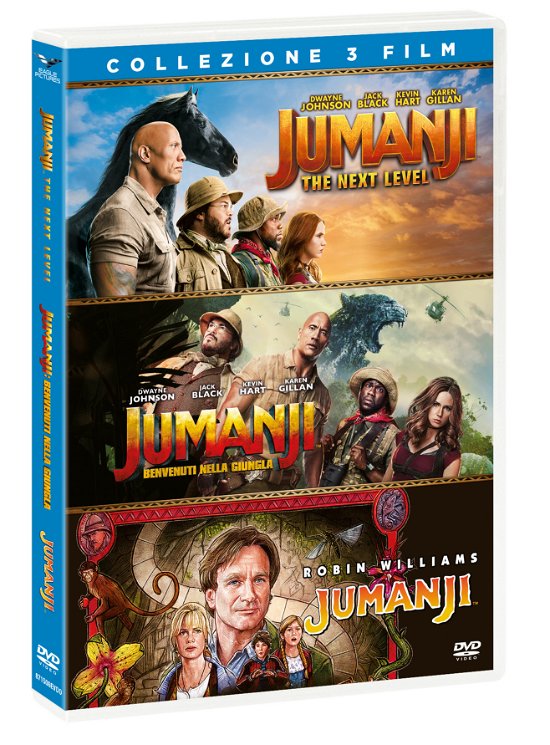 Cover for Williams, Johnson, Hart, Black, Gillan, Darby, Cannavale. Dust, Williams · Jumanji Collect. (Box 4 Dv) (DVD) (2023)