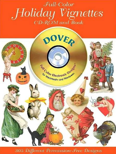 Cover for Dover Dover · Full-Color Holiday Vignettes CD-ROM and Book - Dover Electronic Clip Art (Audiobook (CD)) [Unabridged edition] (2001)